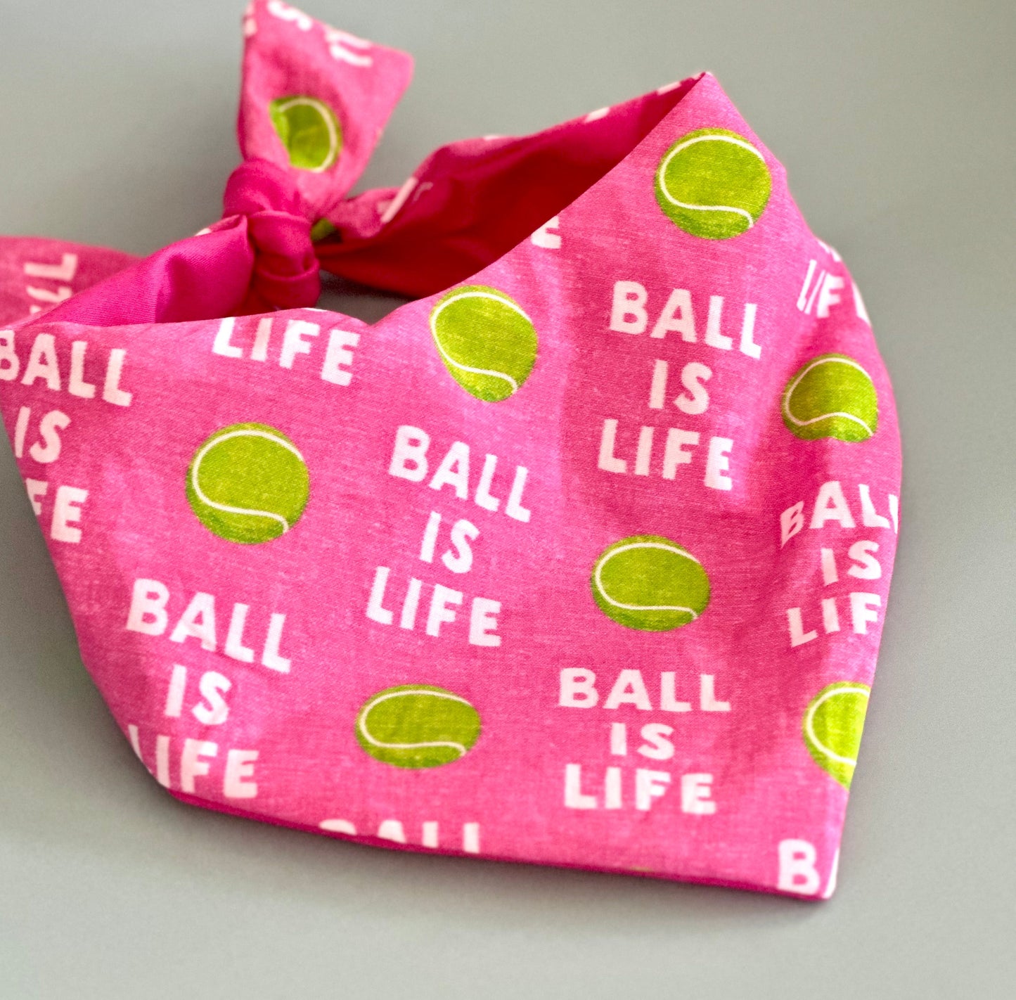 Pink Tennis Ball Dog Bandana