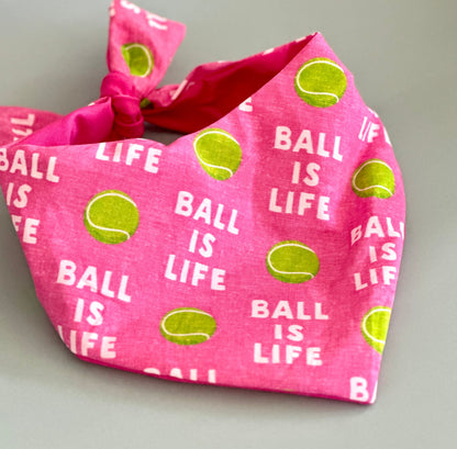 Pink Tennis Ball Dog Bandana
