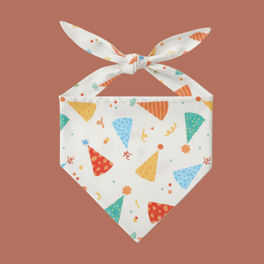 Colorful patterned bandana on a beige background