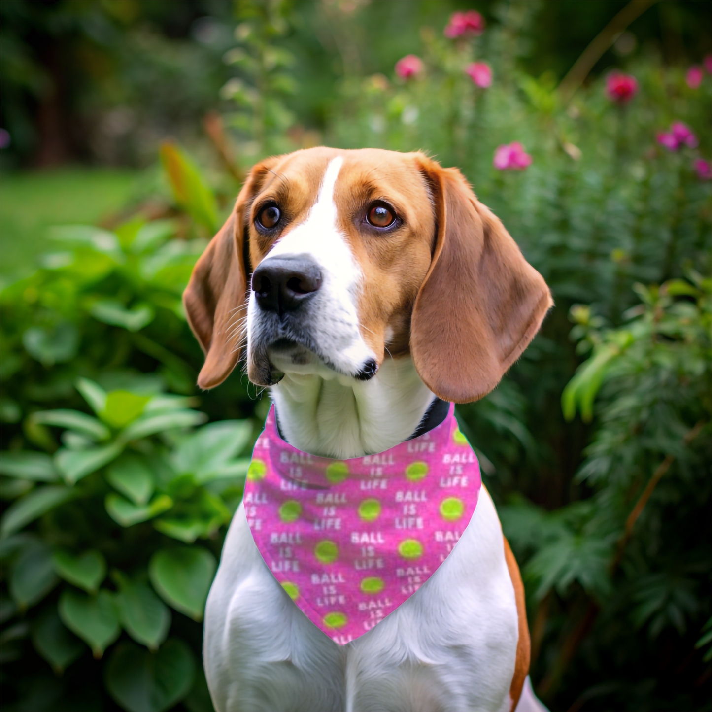 Pink Tennis Ball Dog Bandana