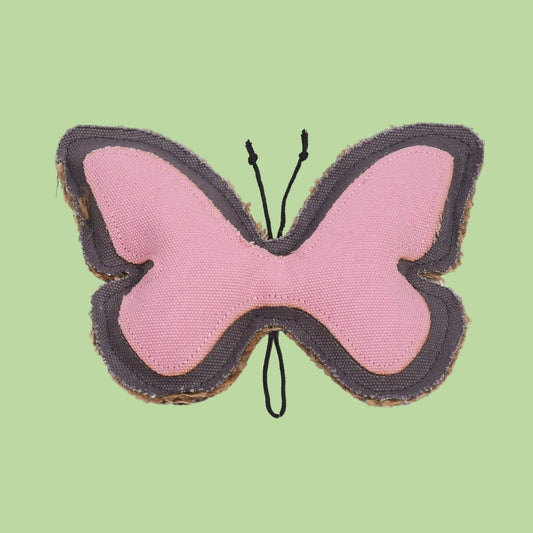 butterfly pet toy made from jute and other nontoxic materials